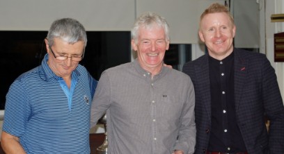 Dave Lawlor (TD), Michael Conlon (Winner O60) and Keith Moran (Sponsor)
